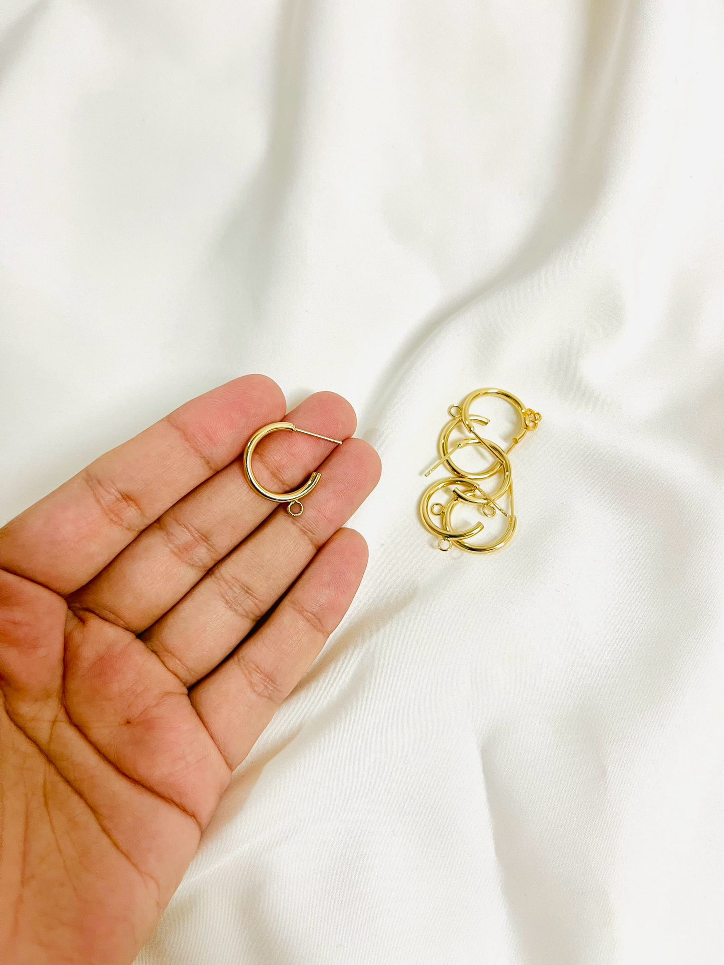 GOLD PLATED BIG C HOOPS ( 2 PCS )
