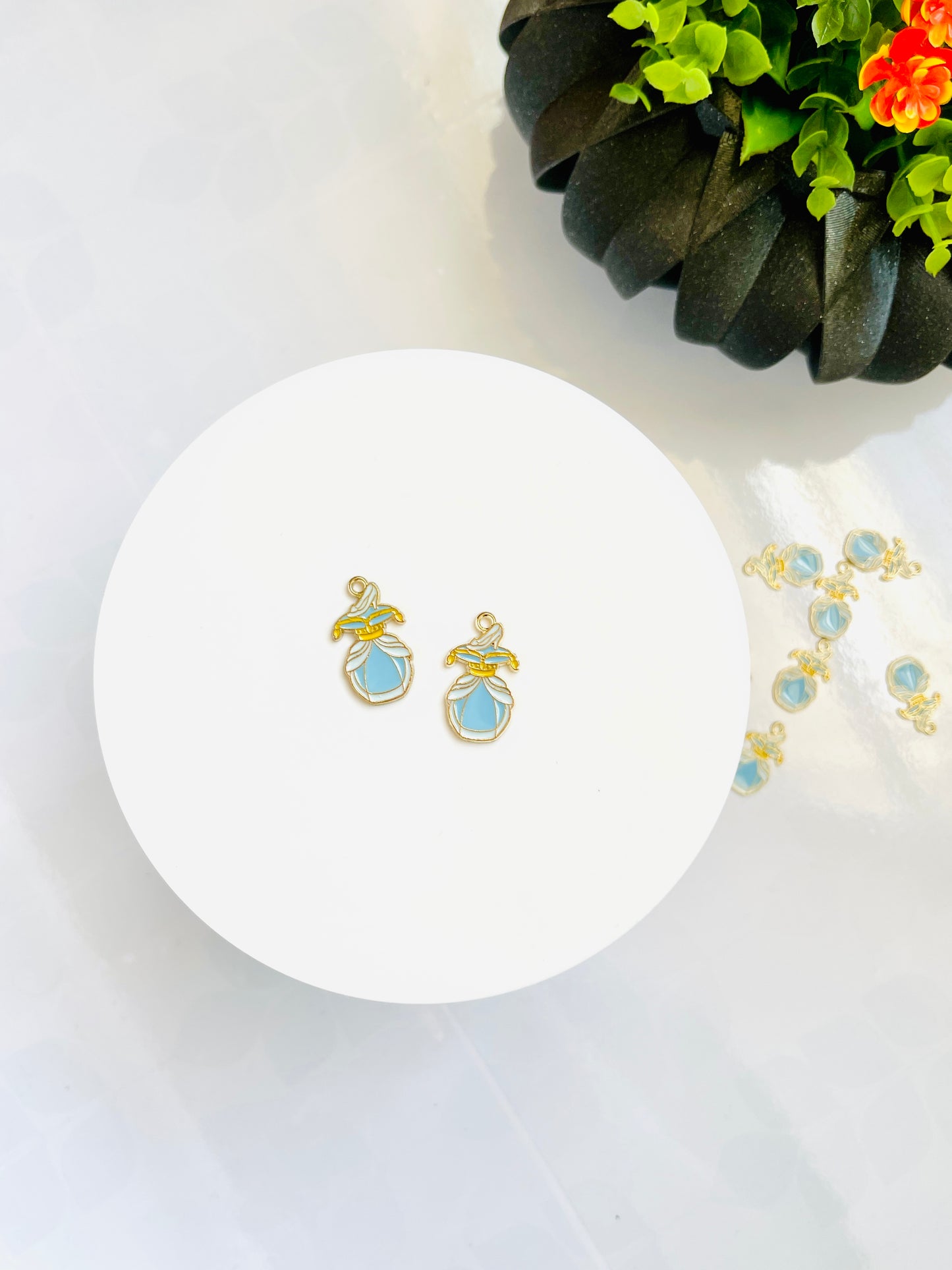 Glass slipper princess alloy charm 10 pcs