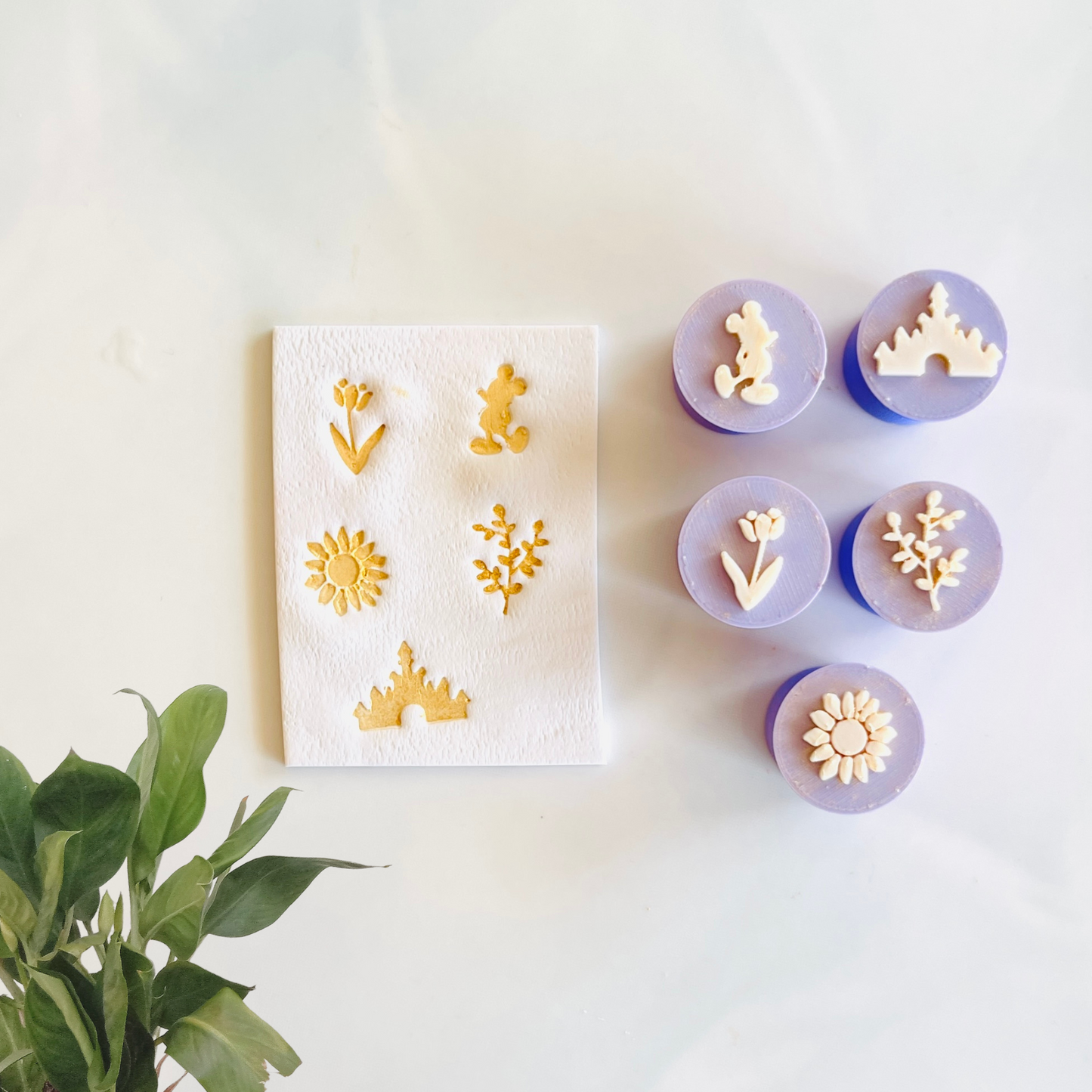 Mica powder clay stamps