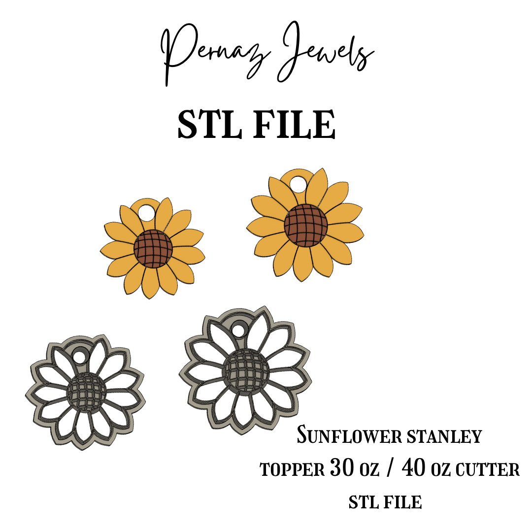 Sunflower Stanley topper 30 oz 40 set Stl file