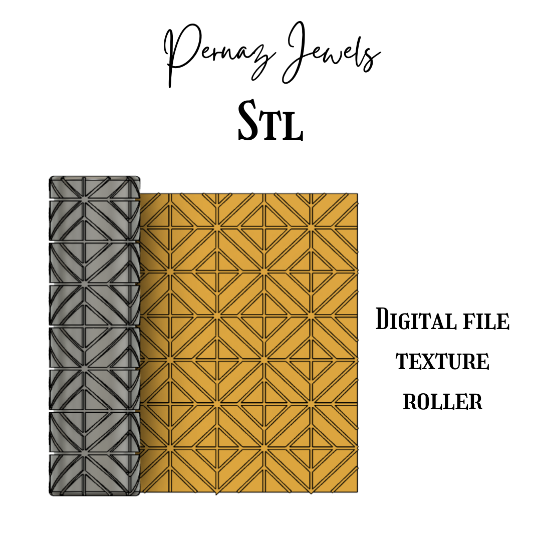 Art deco tile texture roller stl file