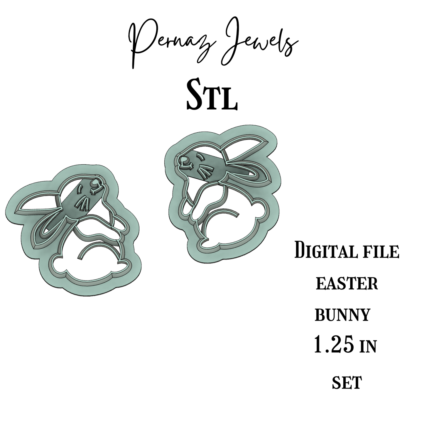 easter bunny mirror set stl file