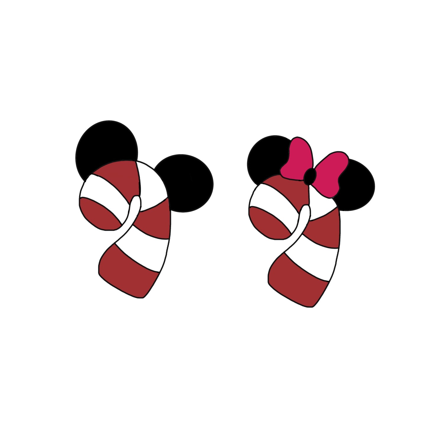 Mouse Candycane cutter set of 2 cutter