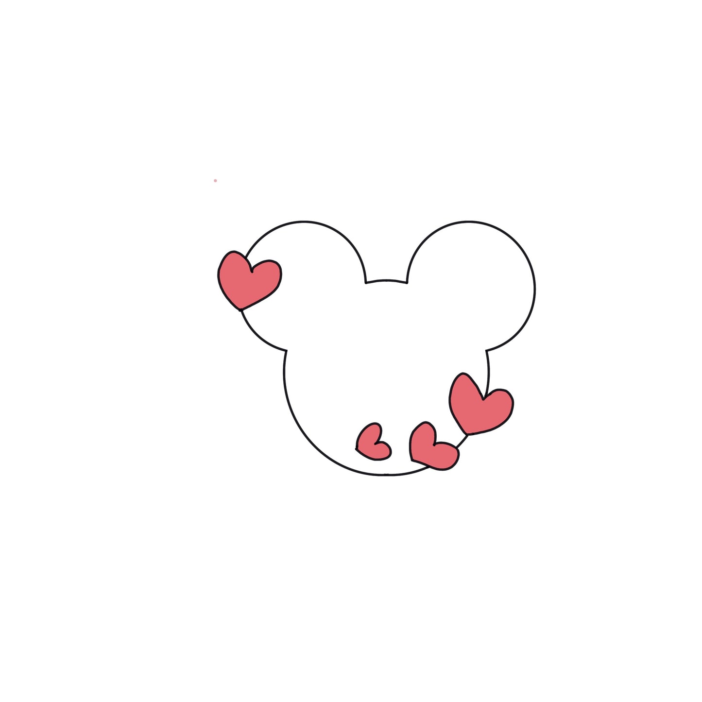 Mouse valentines heart cutter no 9