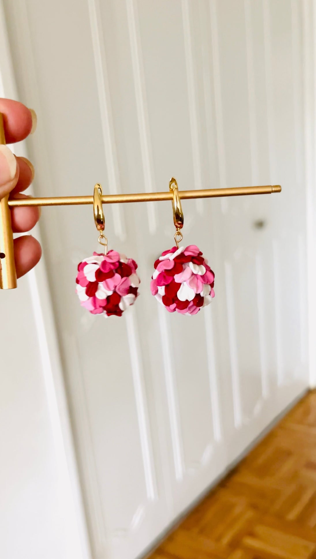 Candy corn ball earrings | valentine candy earrings