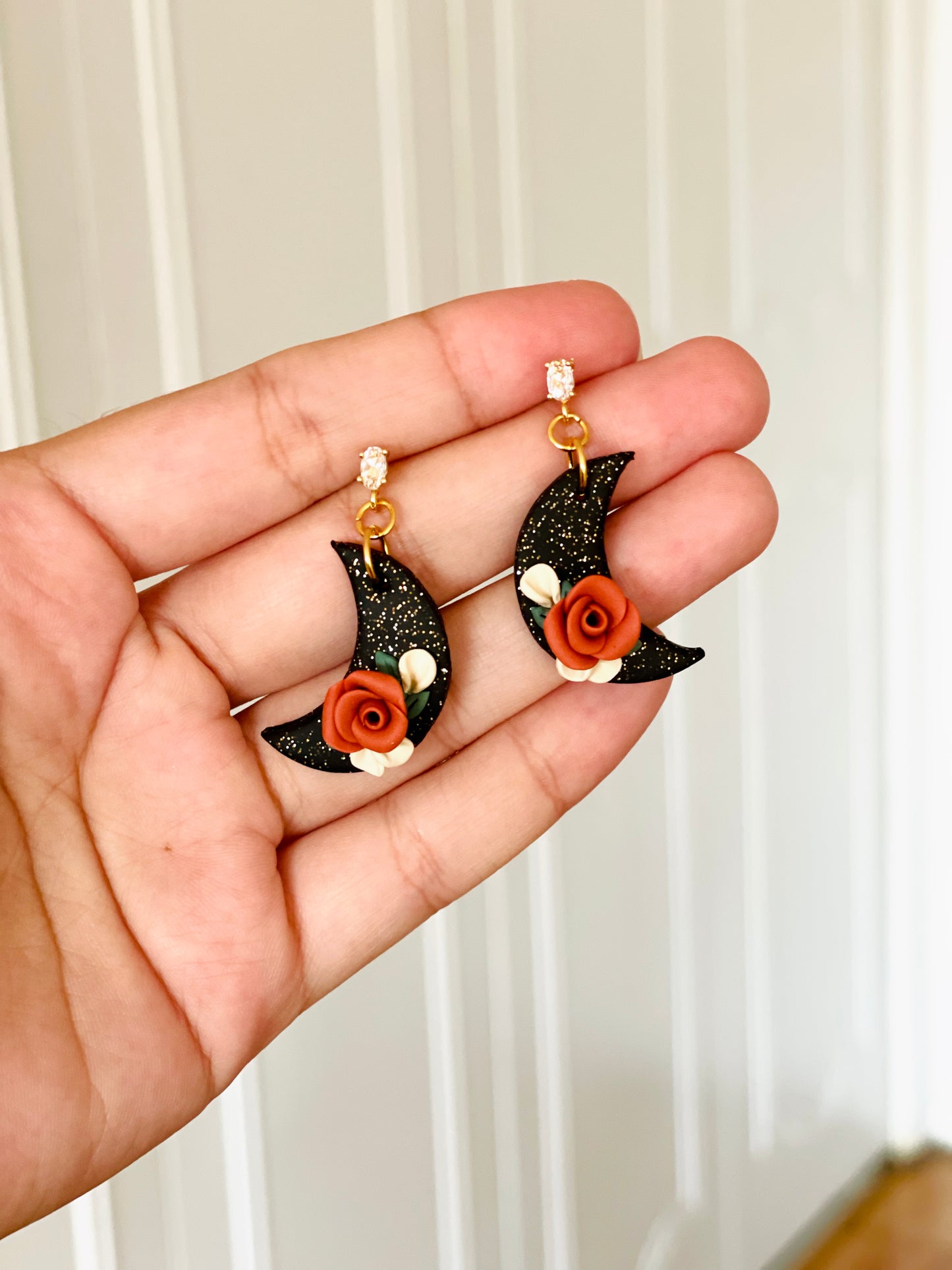 Fall moon earrings