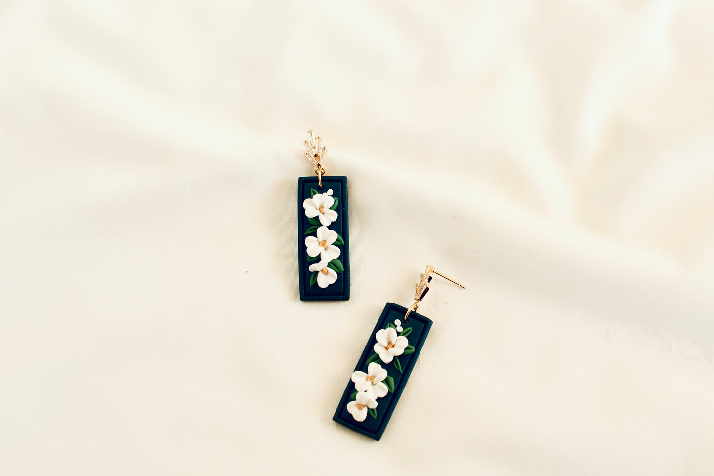 White Floral dangle