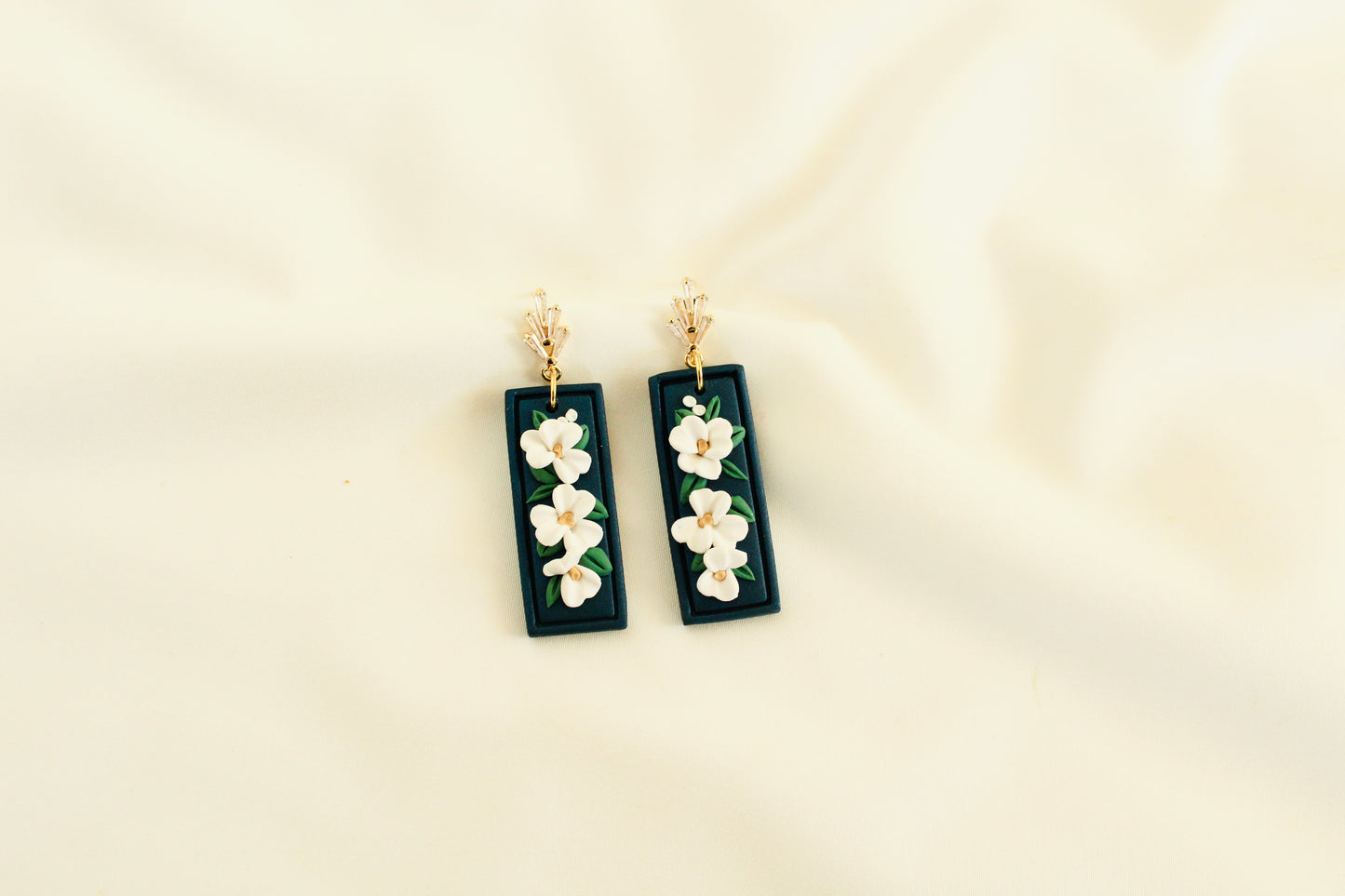 White Floral dangle