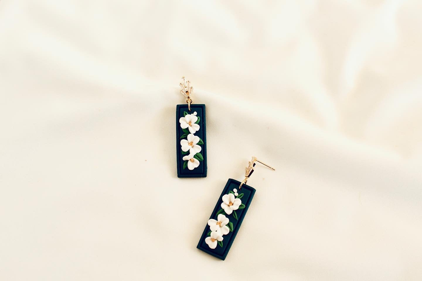 White Floral dangle