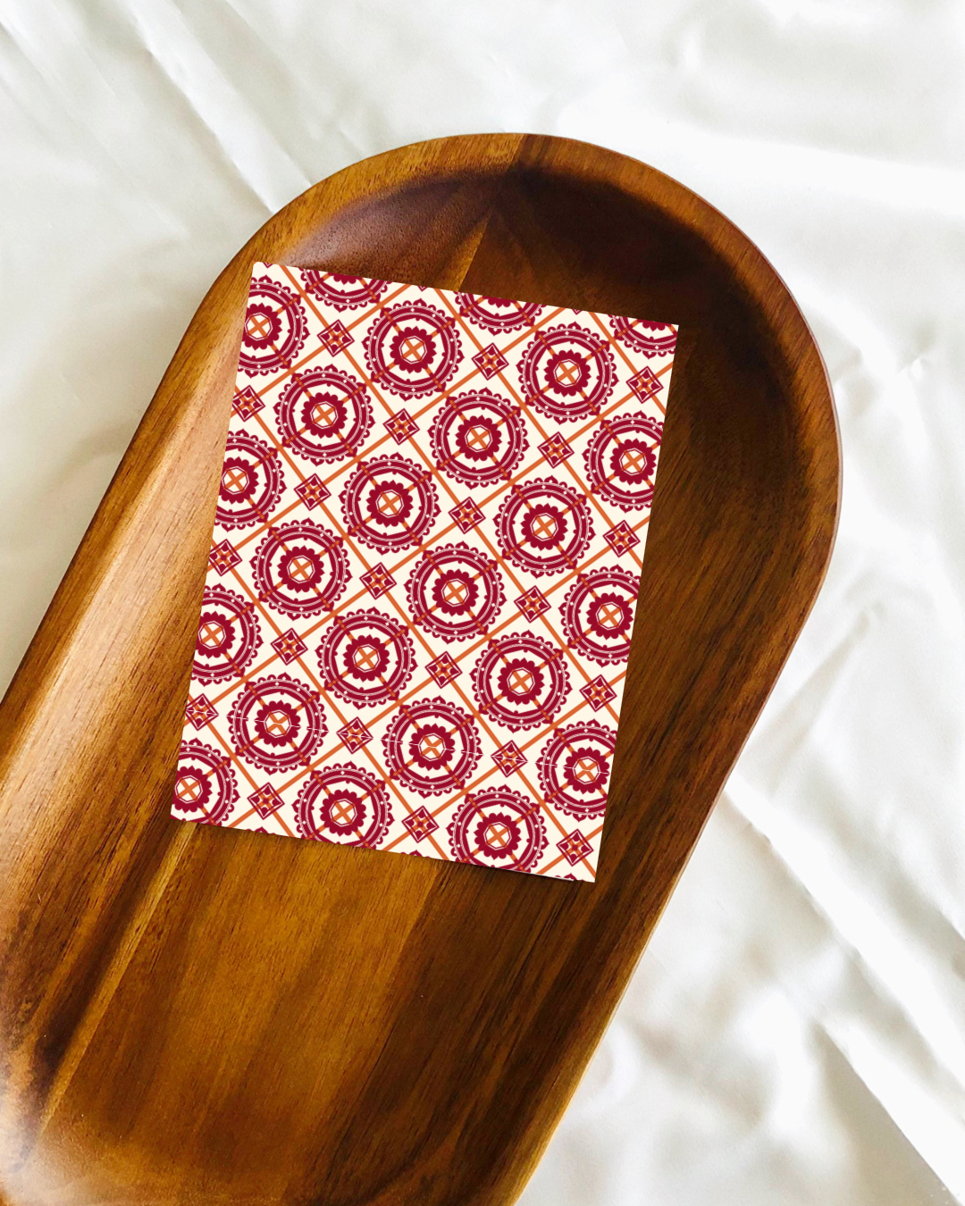 Red Moroccan design transfer sheet