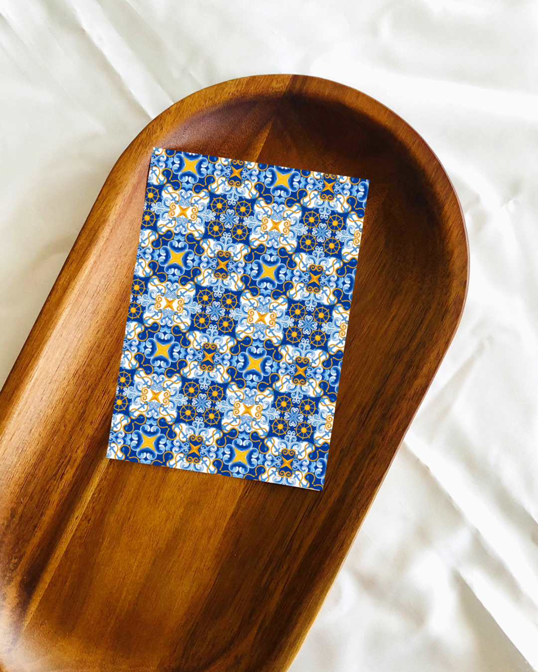 Moroccan tile blue transfer sheet design
