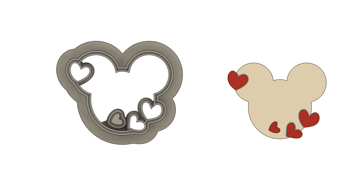 Mouse valentines heart cutter no 9