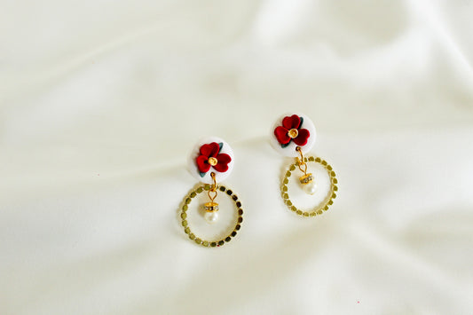 Tara floral pearl elegant earrings