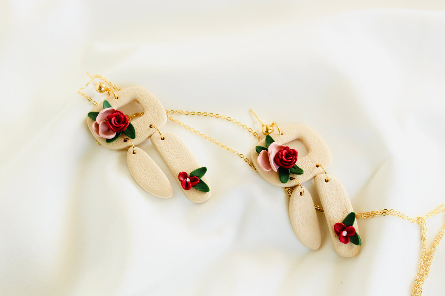 jen ~ floral dangle | valentine earrings