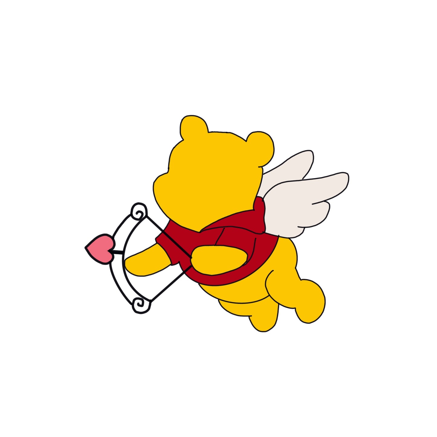 Pooh cupid with arrow