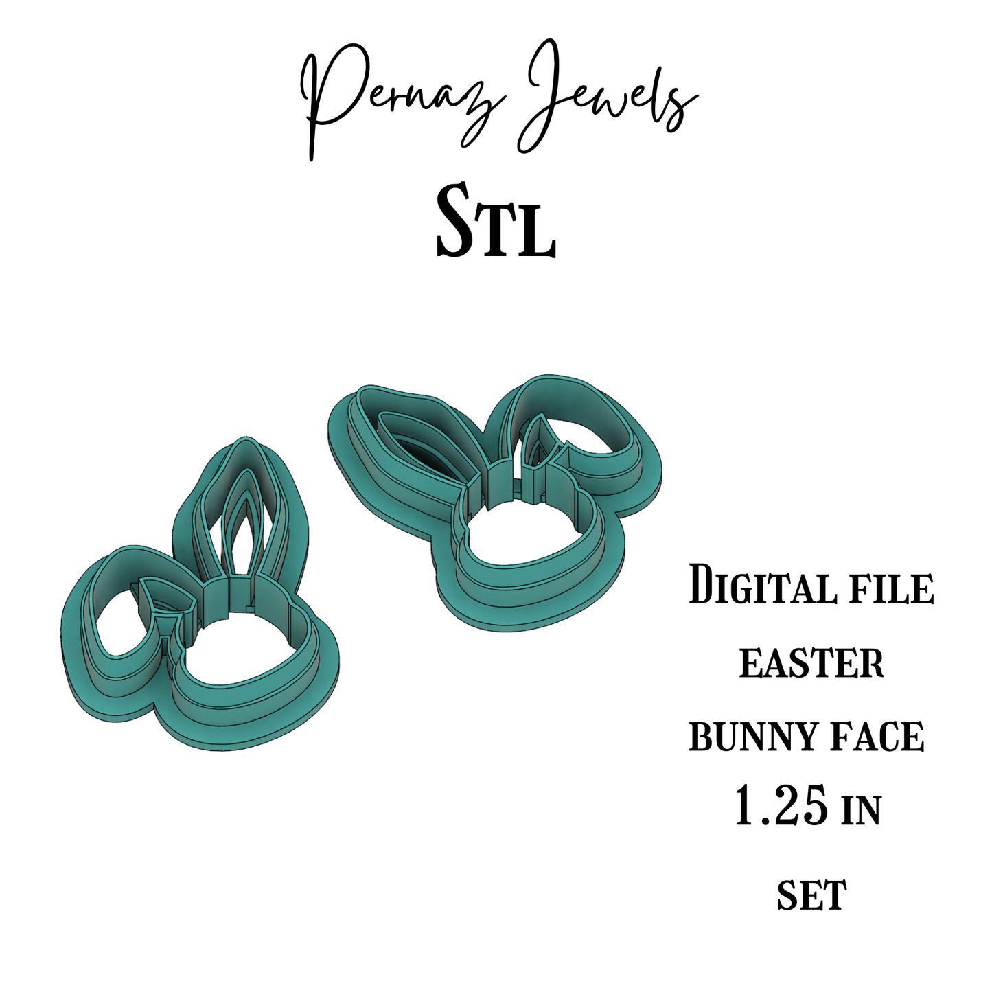 easter bunny face mirror set stl file