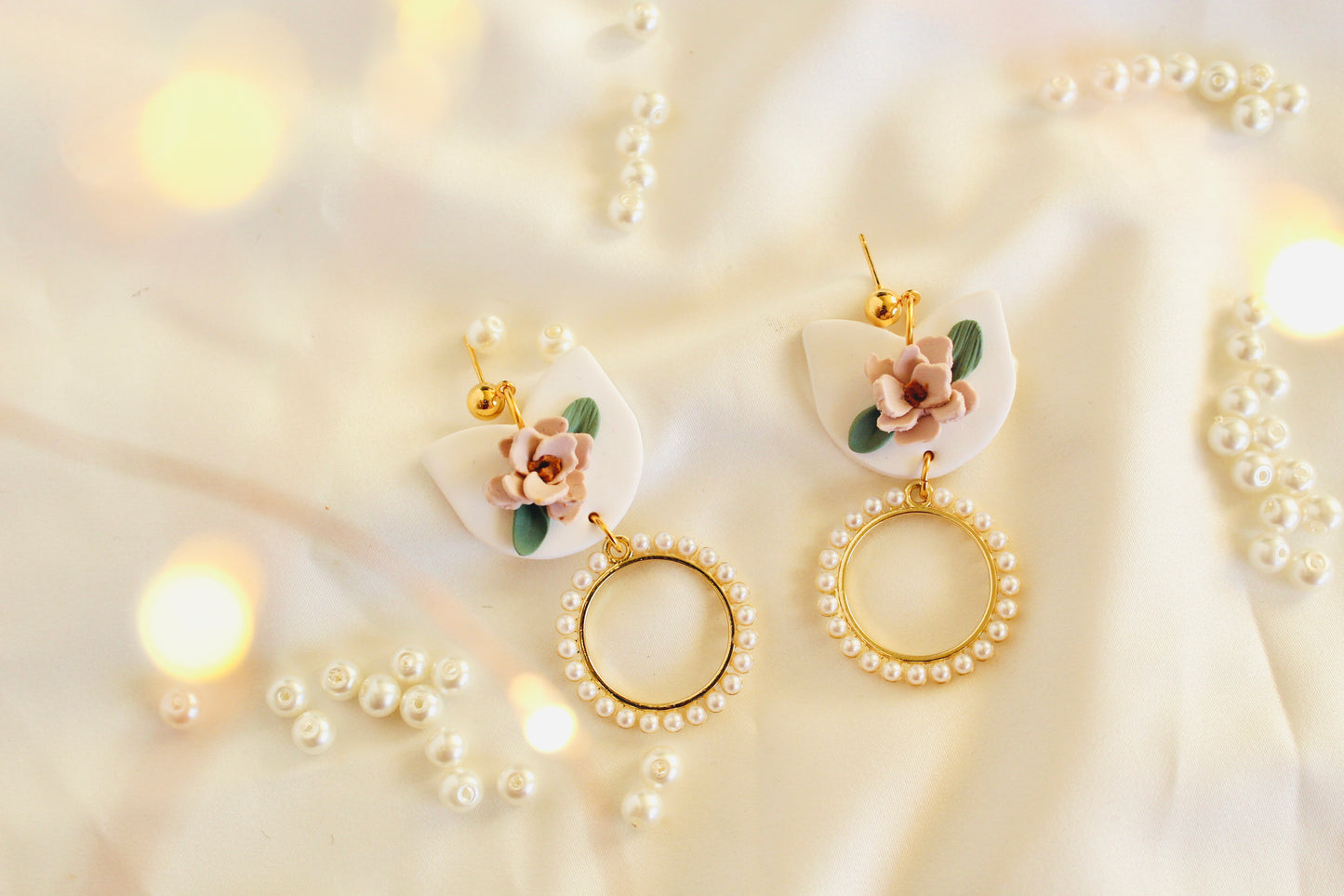 Shaz floral pearl dangles