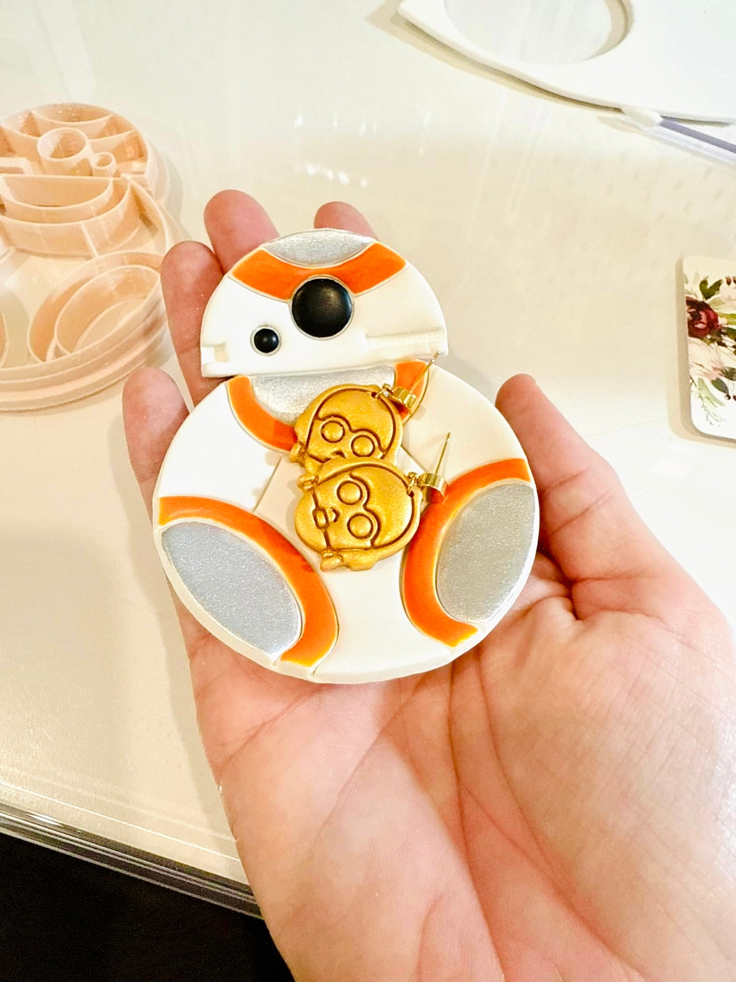 Orange droid trinket dish