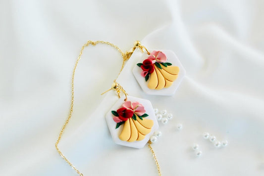 Belle ~ princess inspired floral valentine earrings earrings