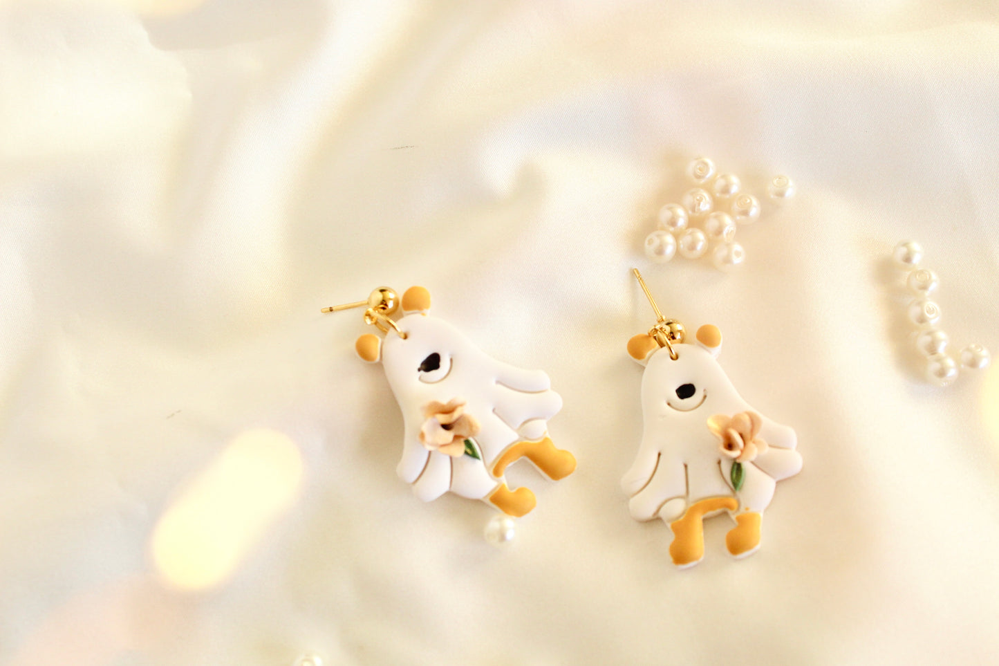 Silly o’d bear ghost earrings