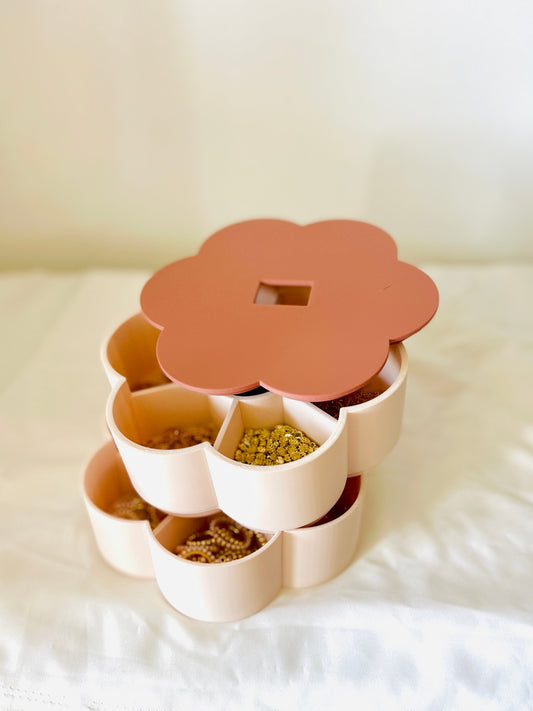 flower jewelry and clay pieces 3d printed organizer