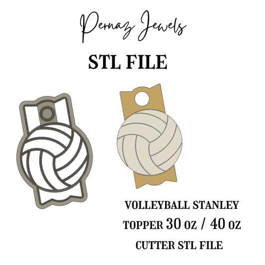 Volleyball Stanley topper stl file 30 oz 40 oz
