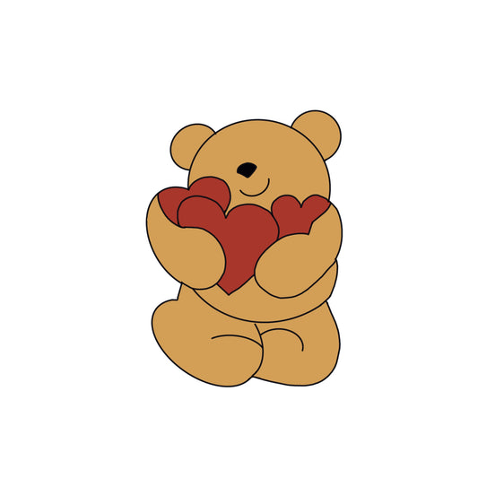 valentine bear with hearts