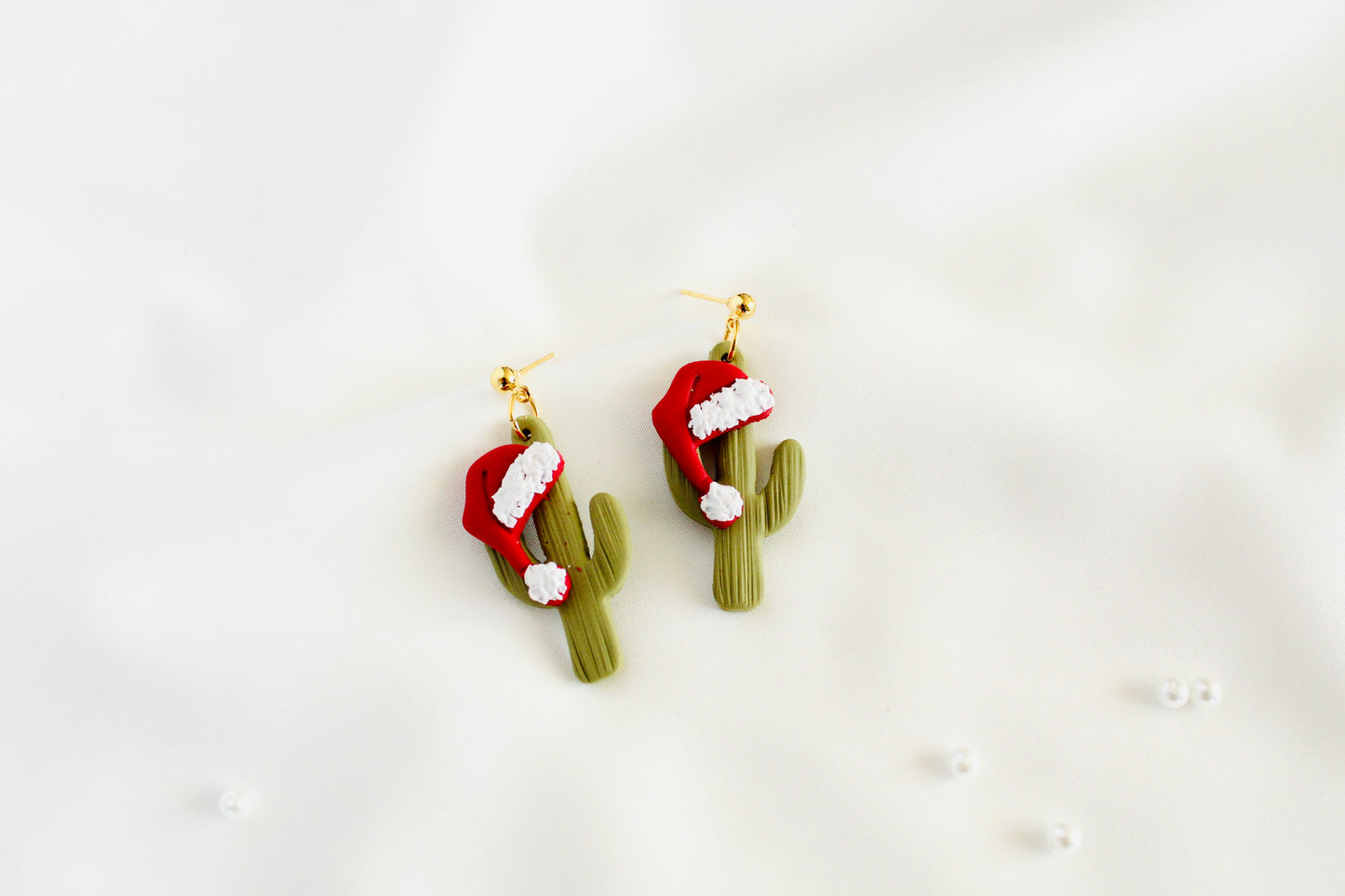 Cactus Santa earrings