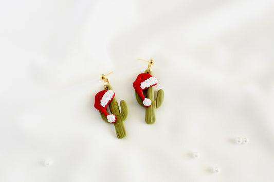 Cactus Santa earrings