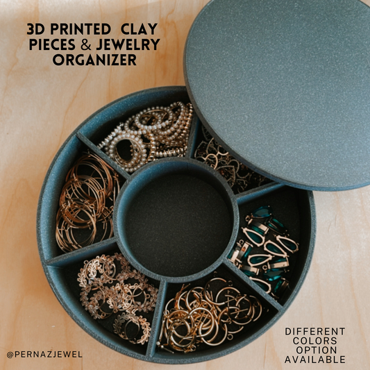 Round jewelry and clay pieces 3d printed organizer