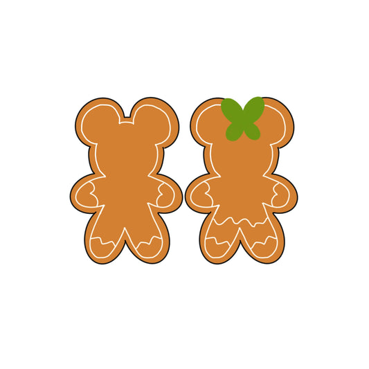 Mouse couple gingerbread cutter