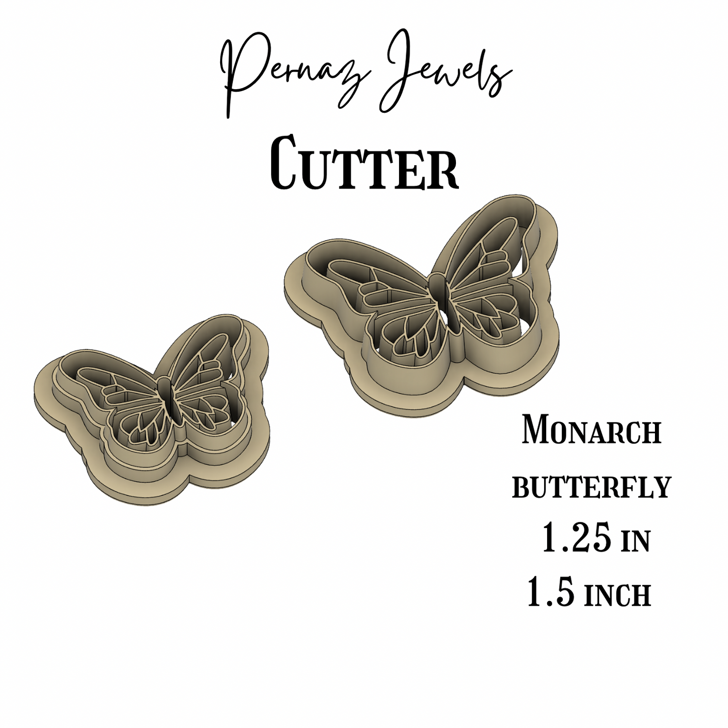 Embossed flower butterfly clay cutter #mb2024 |  spring  cutter , butterfly clay cutters, monarch clay cutters , moth  clay cutter