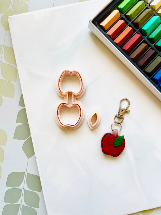 Apple leather keychain cutter ( back to school cutter )