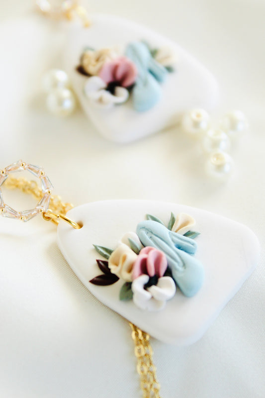 Cinderella ~ inspired floral earrings | bridal earrings | valentine earrings