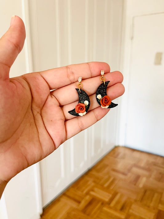 Fall moon earrings