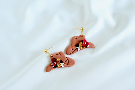 Cowboy hat fall earrings