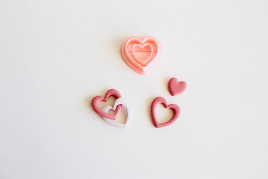 Heart hoop valentines clay cutters #h2022