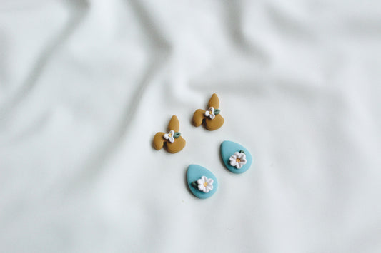 EASTER STUD SET  OF 2 , BUNNY AND EASTER EGG STUD PACK