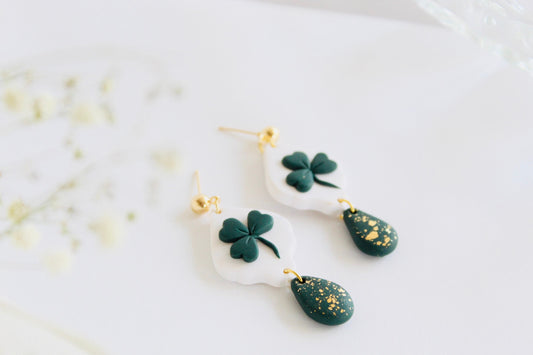 St. Patrick’s Day clay earrings