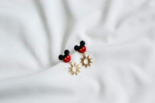 micky face sun earrings