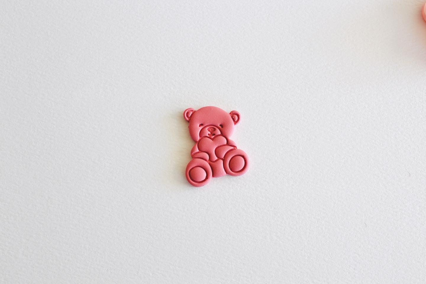 Bear heart valentine cutter | teddy bear clay cutters