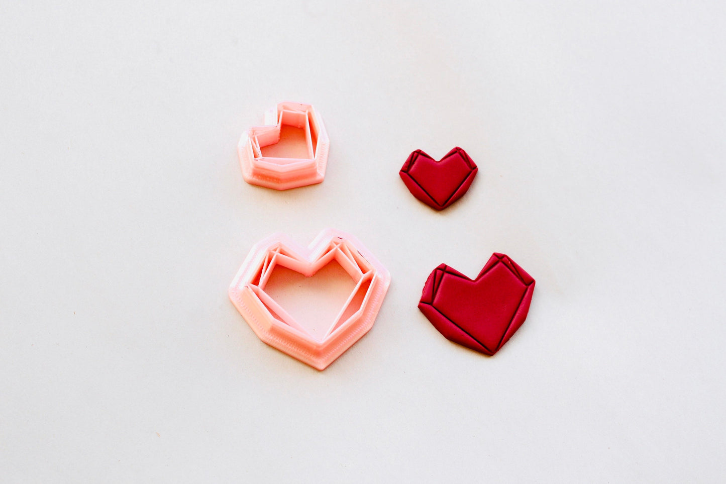 Embossed heart clay cutter #eh2023 | elegant heart cutters , valentines clay cutters