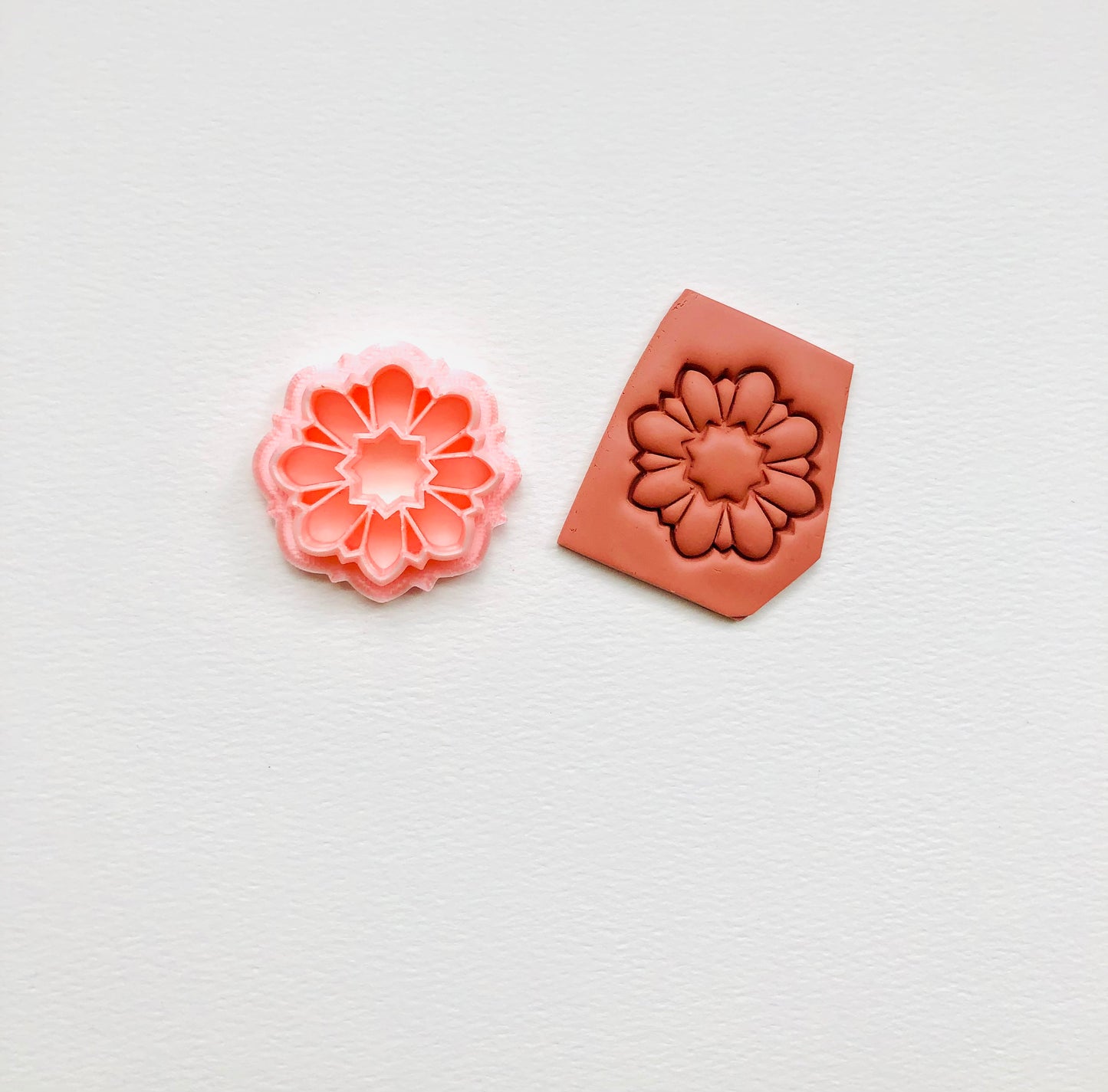 Embossed flower stamp clay vintage cutter | tulip polymer clay cutters , floral frame clay cutter for spring