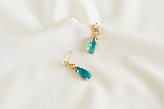 Aurora gold CZ earrings