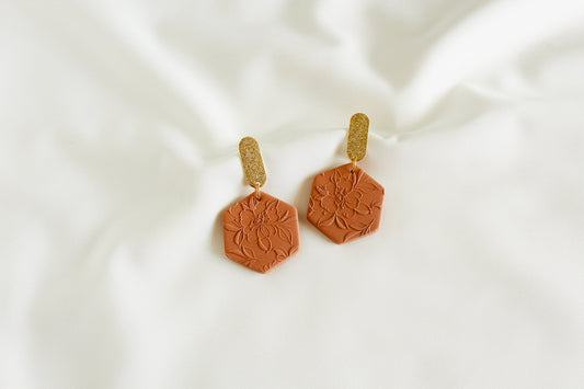 Lina ~ floral texture earrings