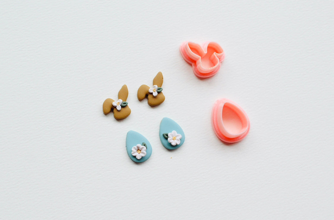 Easter bunny and egg stud set | Rabbit Clay Cutter | egg Clay Cutter | easter stud Cutters | Polymer Clay Earring Cutter